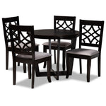 Load image into Gallery viewer, Baxton Studio Tricia Modern And Contemporary Grey Fabric Upholstered And Dark Brown Finished Wood 5-Piece Dining Set
