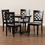 Load image into Gallery viewer, Baxton Studio Tricia Modern And Contemporary Grey Fabric Upholstered And Dark Brown Finished Wood 5-Piece Dining Set
