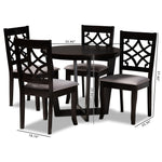 Load image into Gallery viewer, Baxton Studio Tricia Modern And Contemporary Grey Fabric Upholstered And Dark Brown Finished Wood 5-Piece Dining Set
