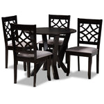 Load image into Gallery viewer, Baxton Studio Alisa Modern And Contemporary Grey Fabric Upholstered And Dark Brown Finished Wood 5-Piece Dining Set
