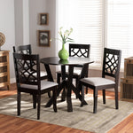 Load image into Gallery viewer, Baxton Studio Alisa Modern And Contemporary Grey Fabric Upholstered And Dark Brown Finished Wood 5-Piece Dining Set
