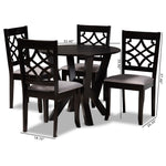 Load image into Gallery viewer, Baxton Studio Alisa Modern And Contemporary Grey Fabric Upholstered And Dark Brown Finished Wood 5-Piece Dining Set
