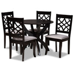 Load image into Gallery viewer, Baxton Studio Sandra Modern And Contemporary Grey Fabric Upholstered And Dark Brown Finished Wood 5-Piece Dining Set
