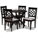 Load image into Gallery viewer, Baxton Studio Sandra Modern And Contemporary Grey Fabric Upholstered And Dark Brown Finished Wood 5-Piece Dining Set
