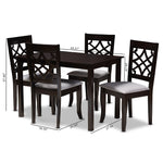 Load image into Gallery viewer, Baxton Studio Mael Modern And Contemporary Grey Fabric Upholstered Espresso Brown Finished 5-Piece Wood Dining Set
