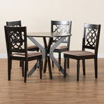 Load image into Gallery viewer, Baxton Studio Sadie Modern Beige Fabric And Espresso Brown Finished Wood 5-Piece Dining Set
