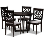 Load image into Gallery viewer, Baxton Studio Valerie Modern And Contemporary Grey Fabric Upholstered And Dark Brown Finished Wood 5-Piece Dining Set
