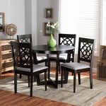 Load image into Gallery viewer, Baxton Studio Valerie Modern And Contemporary Grey Fabric Upholstered And Dark Brown Finished Wood 5-Piece Dining Set
