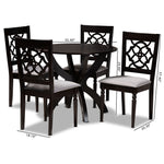 Load image into Gallery viewer, Baxton Studio Tonia Modern And Contemporary Grey Fabric Upholstered And Dark Brown Finished Wood 5-Piece Dining Set
