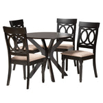 Load image into Gallery viewer, Baxton Studio Jessie Modern Sand Fabric And Dark Brown Finished Wood 5-Piece Dining Set
