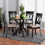 Load image into Gallery viewer, Baxton Studio Jessie Modern Sand Fabric And Dark Brown Finished Wood 5-Piece Dining Set
