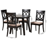 Load image into Gallery viewer, Baxton Studio Charlottle Modern Beige Fabric And Dark Brown Finished Wood 5-Piece Dining Set
