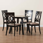 Load image into Gallery viewer, Baxton Studio Charlottle Modern Beige Fabric And Dark Brown Finished Wood 5-Piece Dining Set
