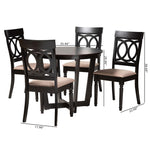 Load image into Gallery viewer, Baxton Studio Estelle Modern Beige Fabric And Dark Brown Finished Wood 5-Piece Dining Set
