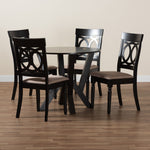 Load image into Gallery viewer, Baxton Studio Angie Modern Sand Fabric And Dark Brown Finished Wood 5-Piece Dining Set
