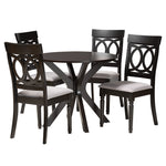 Load image into Gallery viewer, Baxton Studio Jessie Modern Grey Fabric And Dark Brown Finished Wood 5-Piece Dining Set
