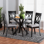 Load image into Gallery viewer, Baxton Studio Jessie Modern Grey Fabric And Dark Brown Finished Wood 5-Piece Dining Set
