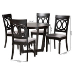 Load image into Gallery viewer, Baxton Studio Estelle Modern Grey Fabric And Dark Brown Finished Wood 5-Piece Dining Set
