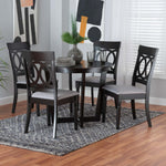 Load image into Gallery viewer, Baxton Studio Estelle Modern Grey Fabric And Dark Brown Finished Wood 5-Piece Dining Set
