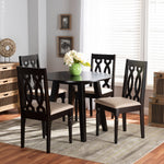 Load image into Gallery viewer, Baxton Studio Heidi Modern And Contemporary Sand Fabric Upholstered And Dark Brown Finished Wood 5-Piece Dining Set
