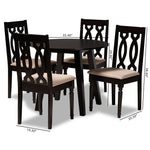 Load image into Gallery viewer, Baxton Studio Heidi Modern And Contemporary Sand Fabric Upholstered And Dark Brown Finished Wood 5-Piece Dining Set
