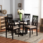 Load image into Gallery viewer, Baxton Studio Julie Modern And Contemporary Sand Fabric Upholstered And Dark Brown Finished Wood 5-Piece Dining Set
