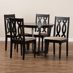 Load image into Gallery viewer, Baxton Studio Julie Modern And Contemporary Sand Fabric Upholstered And Dark Brown Finished Wood 5-Piece Dining Set
