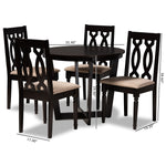 Load image into Gallery viewer, Baxton Studio Julie Modern And Contemporary Sand Fabric Upholstered And Dark Brown Finished Wood 5-Piece Dining Set
