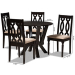 Load image into Gallery viewer, Baxton Studio Anise Modern And Contemporary Sand Fabric Upholstered And Dark Brown Finished Wood 5-Piece Dining Set
