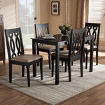 Load image into Gallery viewer, Baxton Studio Cherese Modern And Contemporary Sand Fabric Upholstered Espresso Brown Finished 5-Piece Wood Dining Set
