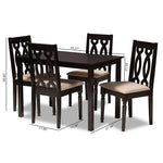 Load image into Gallery viewer, Baxton Studio Cherese Modern And Contemporary Sand Fabric Upholstered Espresso Brown Finished 5-Piece Wood Dining Set
