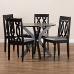 Load image into Gallery viewer, Baxton Studio Callie Modern And Contemporary Grey Fabric Upholstered And Dark Brown Finished Wood 5-Piece Dining Set
