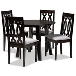 Load image into Gallery viewer, Baxton Studio Imogen Modern And Contemporary Grey Fabric Upholstered And Dark Brown Finished Wood 5-Piece Dining Set
