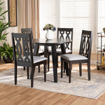 Load image into Gallery viewer, Baxton Studio Imogen Modern And Contemporary Grey Fabric Upholstered And Dark Brown Finished Wood 5-Piece Dining Set
