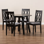 Load image into Gallery viewer, Baxton Studio Imogen Modern And Contemporary Grey Fabric Upholstered And Dark Brown Finished Wood 5-Piece Dining Set
