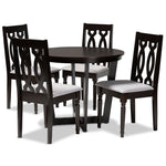 Load image into Gallery viewer, Baxton Studio Julie Modern And Contemporary Grey Fabric Upholstered And Dark Brown Finished Wood 5-Piece Dining Set
