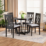 Load image into Gallery viewer, Baxton Studio Julie Modern And Contemporary Grey Fabric Upholstered And Dark Brown Finished Wood 5-Piece Dining Set
