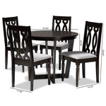 Load image into Gallery viewer, Baxton Studio Julie Modern And Contemporary Grey Fabric Upholstered And Dark Brown Finished Wood 5-Piece Dining Set
