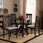 Load image into Gallery viewer, Baxton Studio Anise Modern And Contemporary Grey Fabric Upholstered And Dark Brown Finished Wood 5-Piece Dining Set
