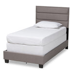 Load image into Gallery viewer, Baxton Studio Ansa Modern And Contemporary Grey Fabric Upholstered Twin Size Bed
