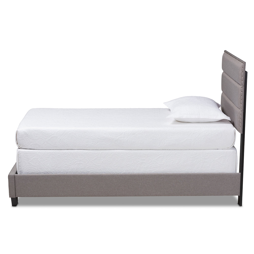 Baxton Studio Ansa Modern And Contemporary Grey Fabric Upholstered Twin Size Bed