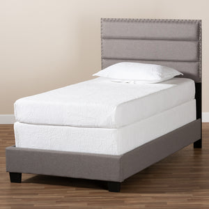 Baxton Studio Ansa Modern And Contemporary Grey Fabric Upholstered Twin Size Bed