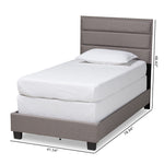 Load image into Gallery viewer, Baxton Studio Ansa Modern And Contemporary Grey Fabric Upholstered Twin Size Bed
