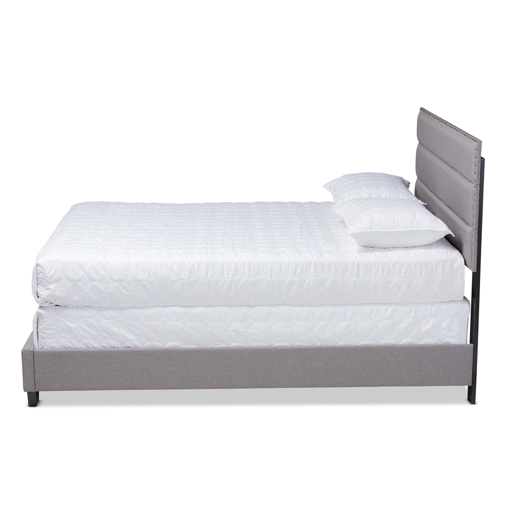 Baxton Studio Ansa Modern And Contemporary Grey Fabric Upholstered Queen Size Bed