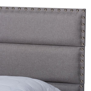 Baxton Studio Ansa Modern And Contemporary Grey Fabric Upholstered Full Size Bed