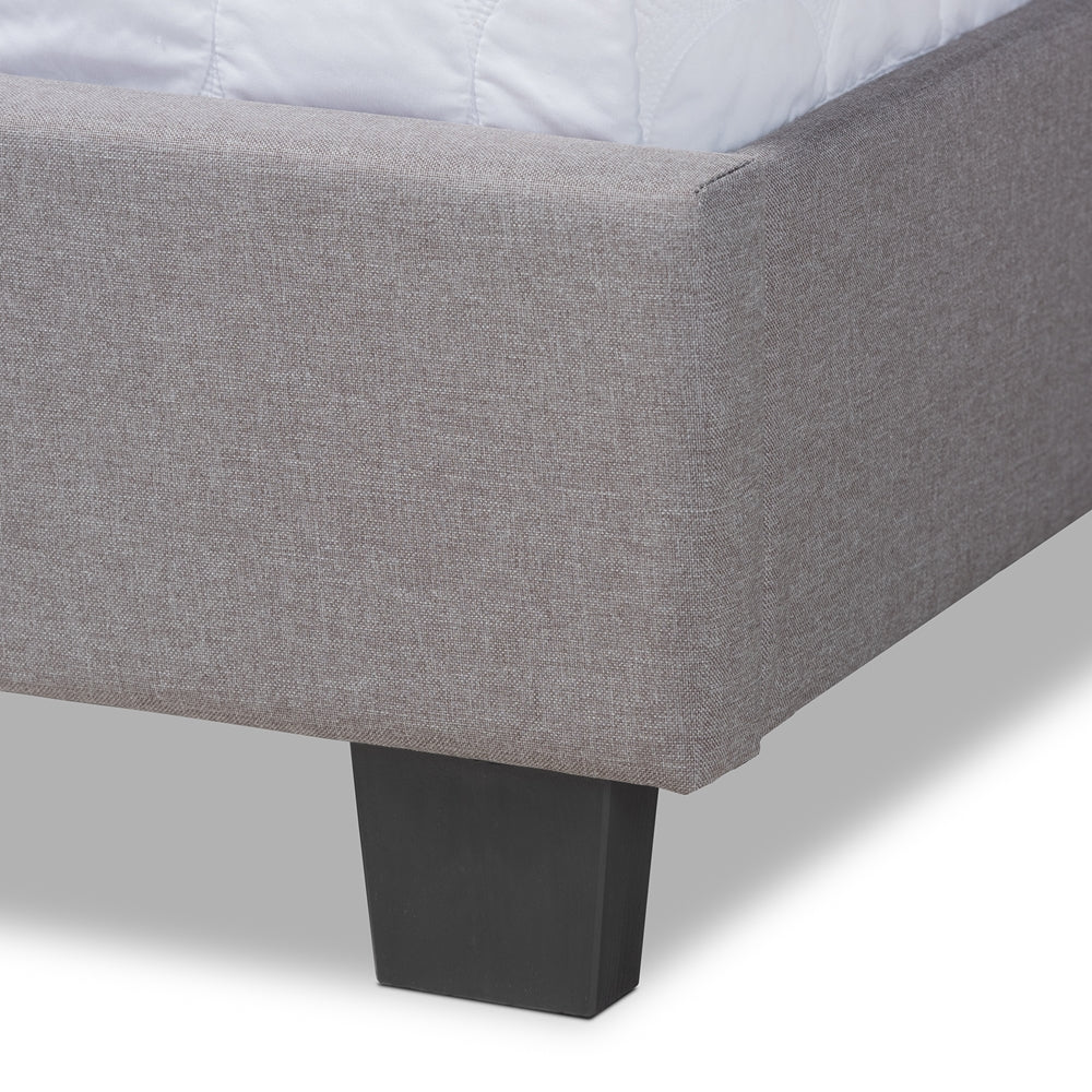 Baxton Studio Ansa Modern And Contemporary Grey Fabric Upholstered King Size Bed