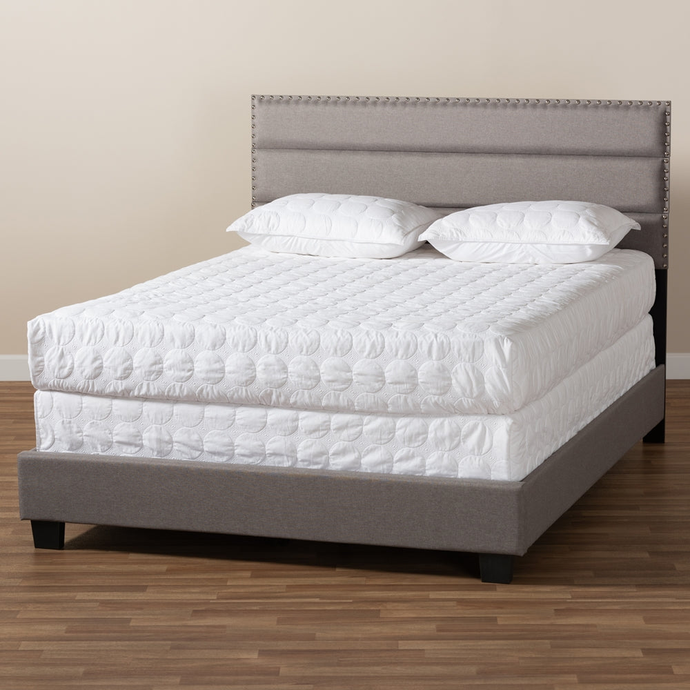 BAXTON STUDIO ANSA MODERN AND CONTEMPORARY GREY FABRIC UPHOLSTERED FULL SIZE BED