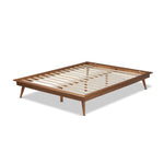 Load image into Gallery viewer, Baxton Studio Karine Mid-Century Modern Walnut Brown Finished Wood King Size Platform Bed Frame
