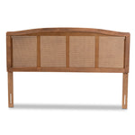 Load image into Gallery viewer, Baxton Studio Marieke Mid-Century Modern Ash Wanut Finished Wood And Synthetic Rattan Full Size Headboard
