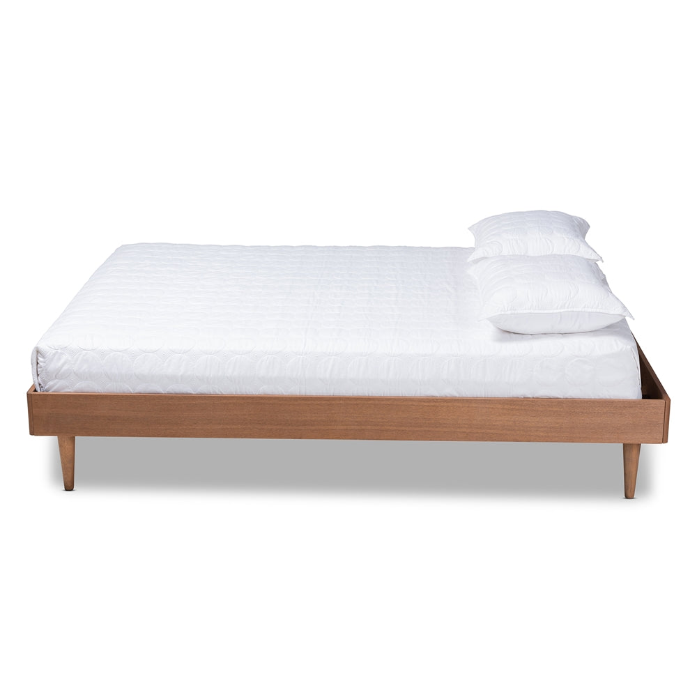 Baxton Studio Rina Mid-Century Modern Ash Wanut Finished Full Size Wood Bed Frame